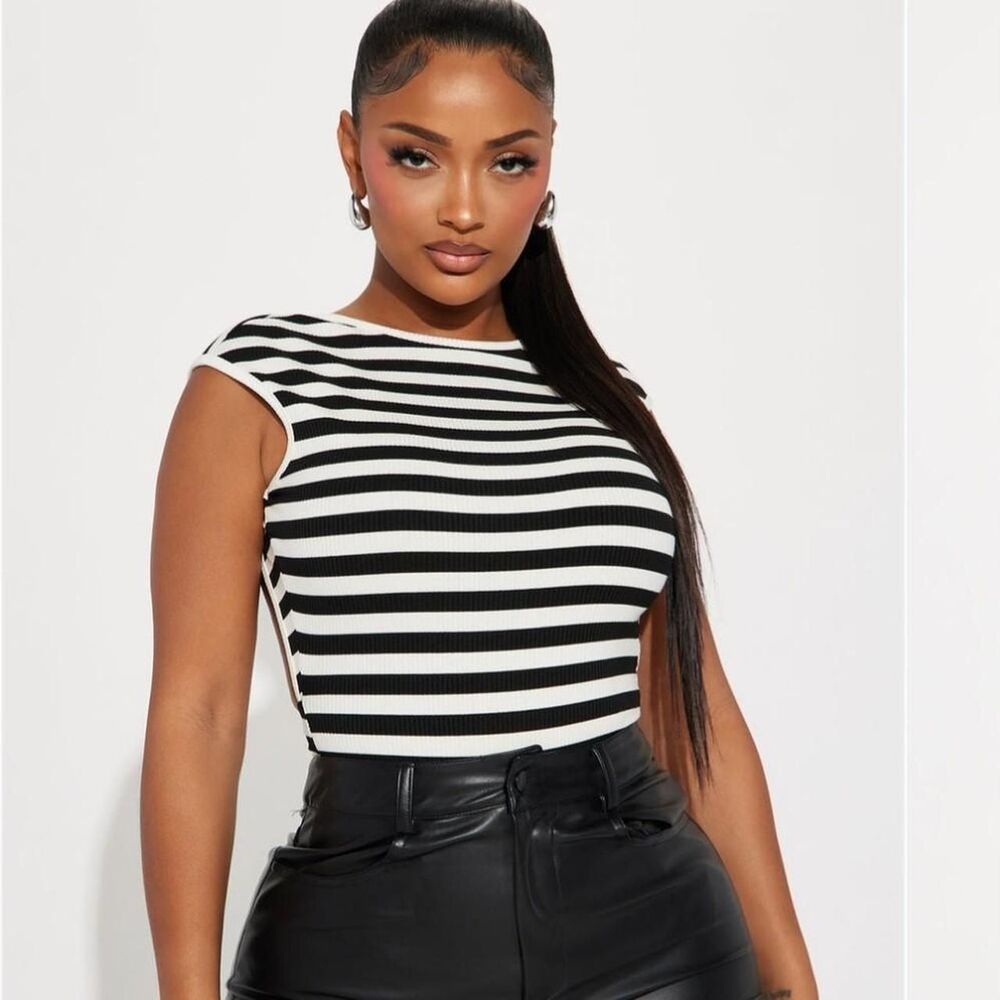 Fashion-nova Women's Black and White Bodysuit